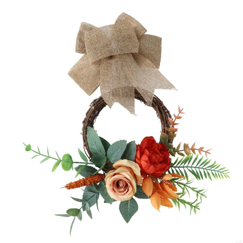 Elegant Silk Flower Wreath Home Wall Hanging Decors For Living Room Wedding Party Indoors Outdoor Decoration