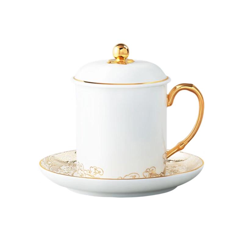 Auratic  Pearl of the Sea  3-Piece Gold-Accented Ceramic Meeting Cup Set