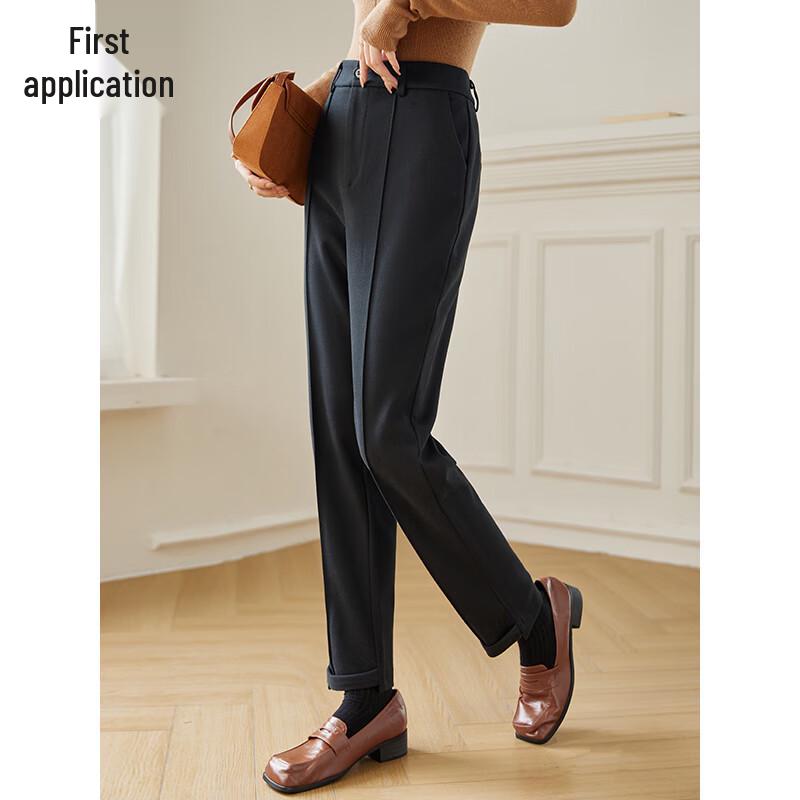 Women's High-Waisted Warm Tapered Suit Pants