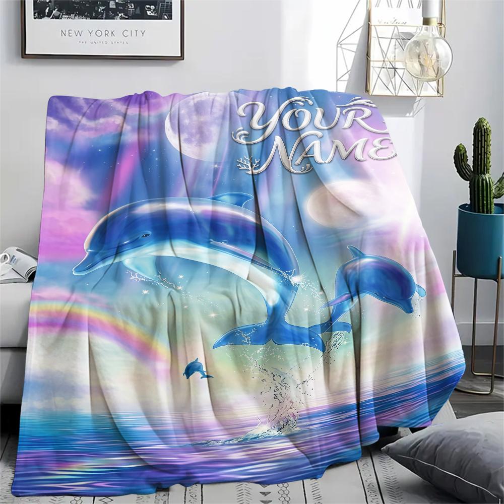 1PC Custom Name Ocean Adventure Turtle Patterned Flannel Blanket Suitable For All Seasons for Home Decor Warmth and Comfort Gifts Holiday Present_lx