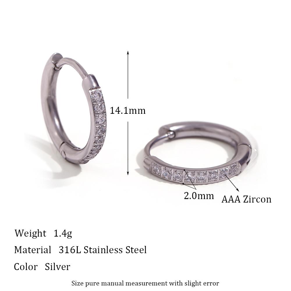 Minimaler Basic Schmuck Wasserdicht Hypoallergen Edelstahl Zirkonia Huggies Creolen Für Frau Mädchen Damen