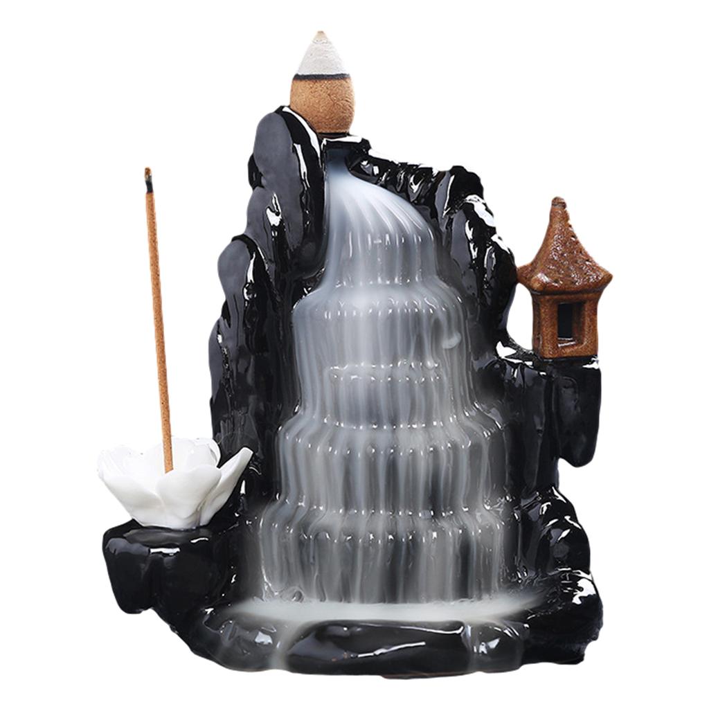 Buy Ceramic Backflow Incense Holder Waterfall Burner With Cones at affordable prices — free