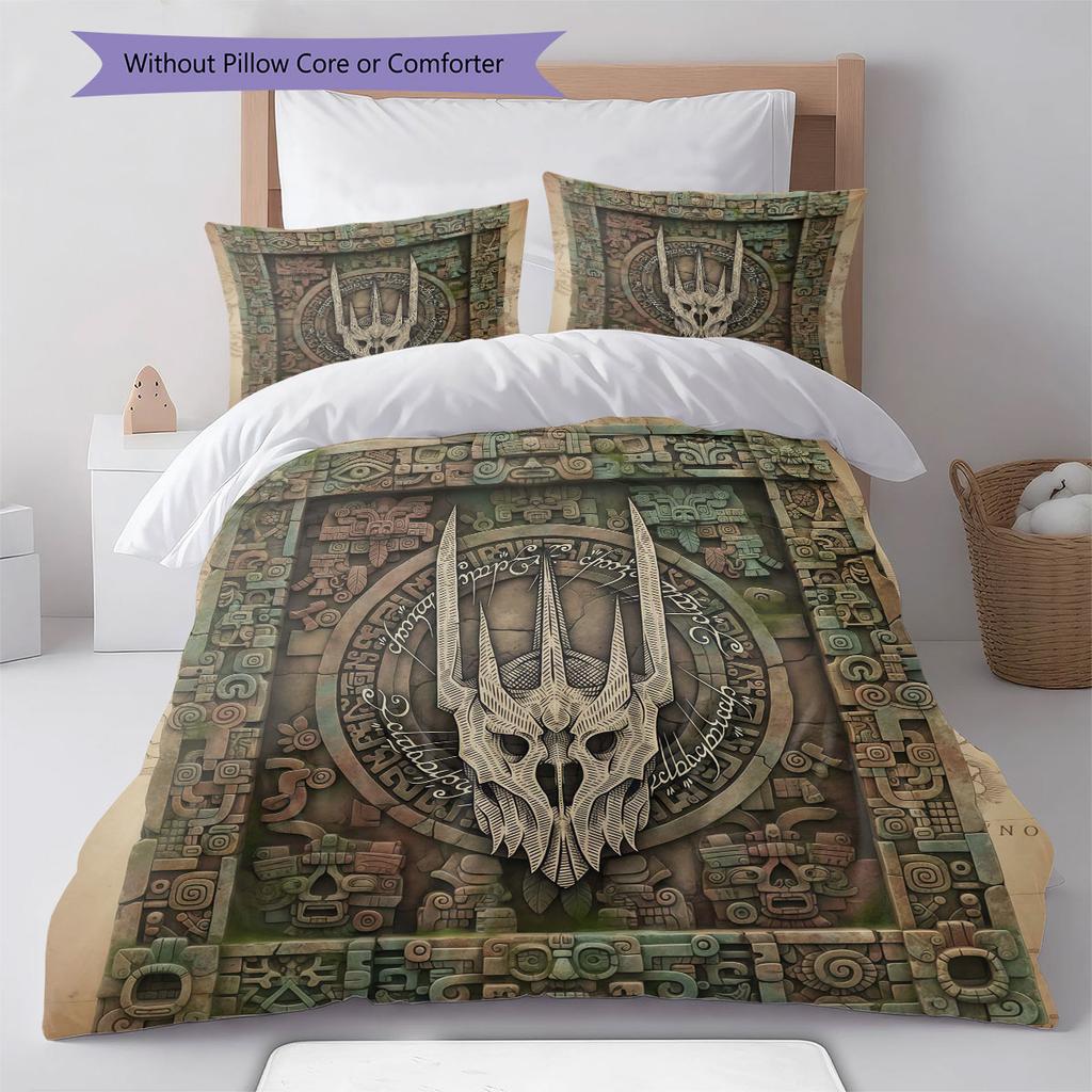 Middle-earth Pattern Bedding Quilt Set Quilt Cover Pillowcase Home Decoration Birthday Gift (1 * duvet cover + 2 * pillowcase, without core)