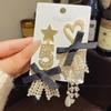 925 Sterling Silver Full Diamond Tassel Earrings – High-End European & American Style, Super Shiny, Luxurious Ear Jewelry for Women.