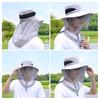 Outdoor Sun Hat with Mosquito Head Net Neck Flap Breathable Men Women Fishing Hiking Camping Climbing Face Netting Wide Brim Hat