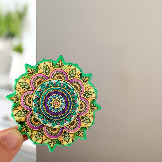 Retro Etnisk Blomst Kjøleskapsmagnet DIY Hjemmekontor Kjøkken Skap Kjøleskap 3D Vintage Fargerik Blomst Magnetisk Dekorasjon Ornament