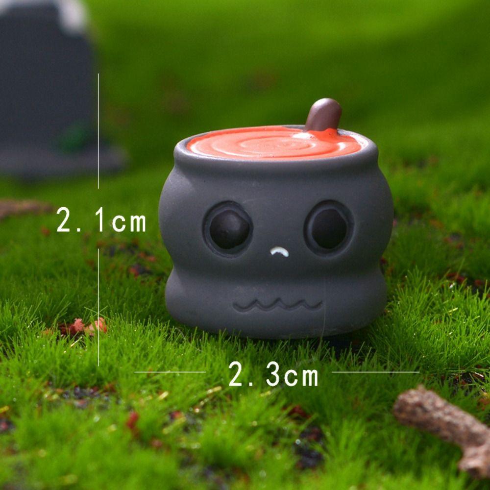 3D Halloween Small Ornaments Cute Ghost Candlestick Ornaments Halloween Ghost Tombstone Outdoor