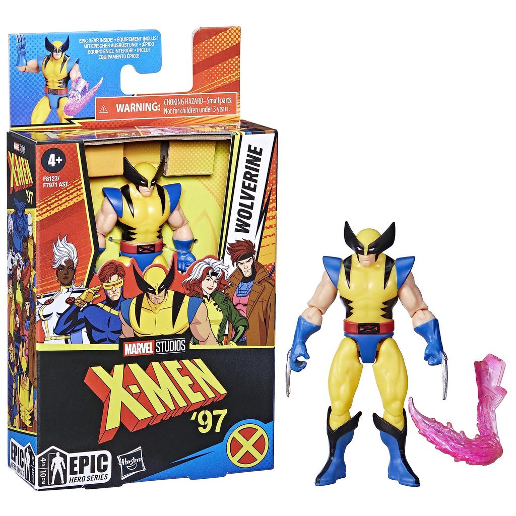 Hasbro Marvel X-Men '97 Epische Helden-Serie Wolverine 4 Zoll (10 cm) Actionfigur, 4 Zoll (10 cm) Superhelden-Spielzeug, X-Men Actionfigur, Ab 4 Jahren,