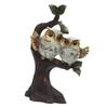 Couple Owl Decorative Statue Sculpture Water Transfer Owl Perching On Branch Desktop Resins Ornament for Animal Lover