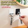 1/2/4/6Pcs Bathroom Razor Holder Storage Hook Wall Men Shaving Shaver Shelf Punch-Free Razor Rack Bathroom Accessories