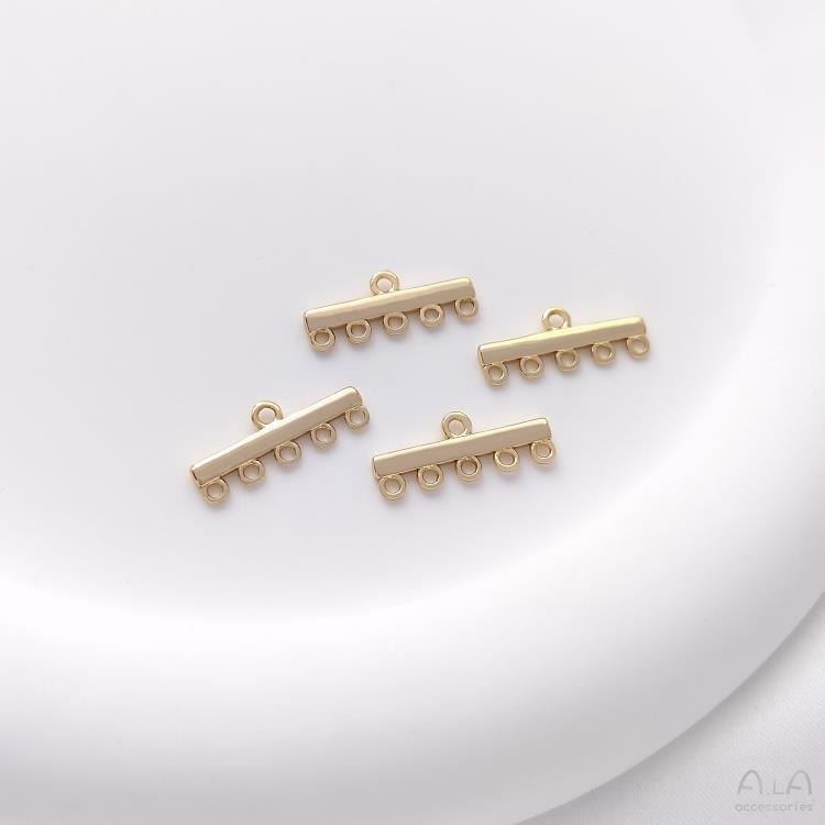 14K Gold-Filled CZ-Set Arched Bar Tassel Earring DIY Pendant Accessories
