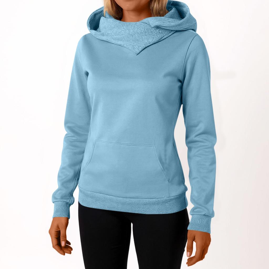 Women's Casual Fashion Sweatshirt Solid Color Hooded Sweatshirt