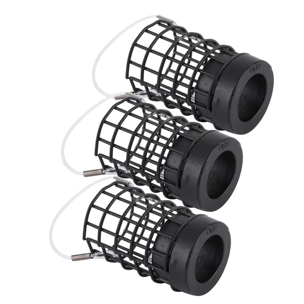 3 Stück Angelköderkörbe Hohl Edelstahl Futter Köder Falle Zubehör Schwarz 40g