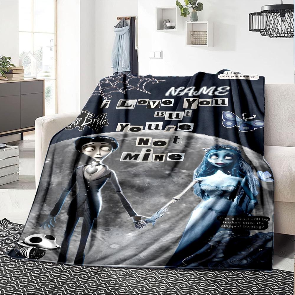 Corpse Bride Love And Loss Cozy Personalized Blanket Customize Your Name Comfortable Texture For Sofa Couch Office Bed Picnics Four Seasons