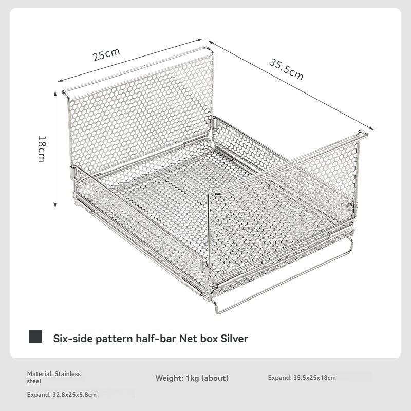 CK-23SF Hexagonal-Patterned Half-Sided Mesh Crate Foldable Storage Box & Multifunctional Organizer for Camping and Home Use