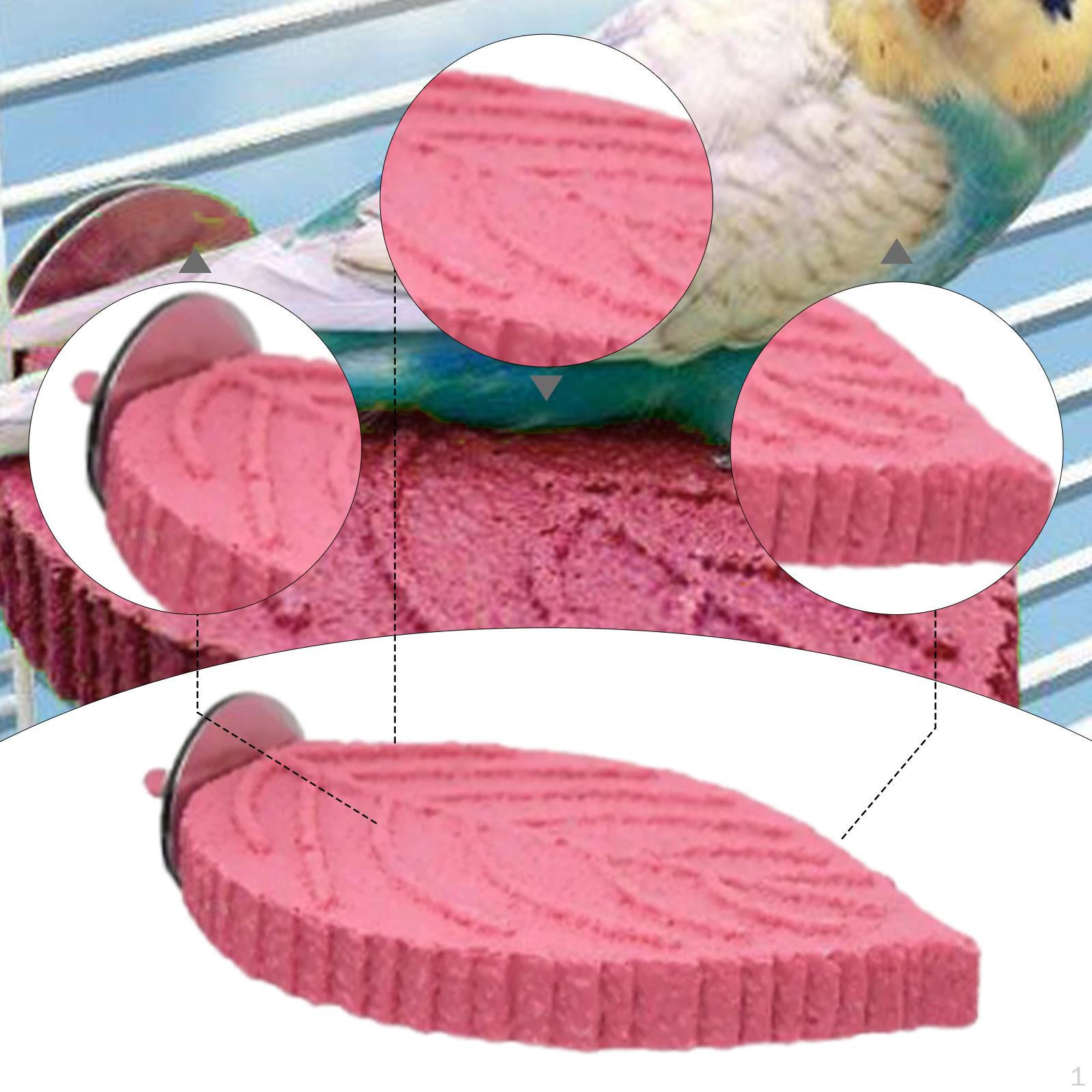 

Жердочка для клетки для попугаев и маленьких птиц со смоляной станцией для стачивания когтей розовый