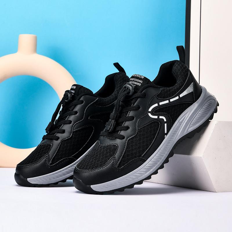 Women's autumn and winter new leather surface anti-splashing water leisure sports casual shoes soft sole light walking shoes