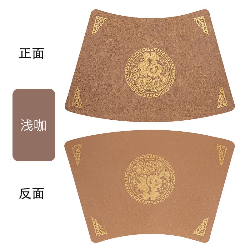 New Chinese fan-shaped Fu leather placemat, round table insulation mat, dining table mat, premium western food mat, bowl mat, waterproof and thermal