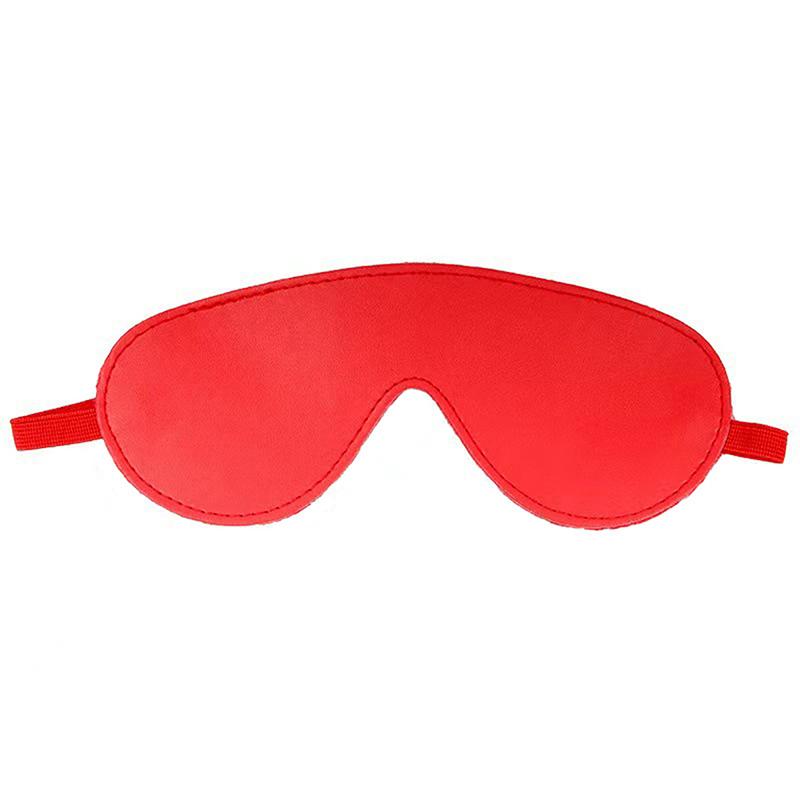 For SM Sensory Play Unisex Bondage Restraint Gear Erotic Blindfold Leather Mask With Adjustable Buckle Blackout Eye Cover