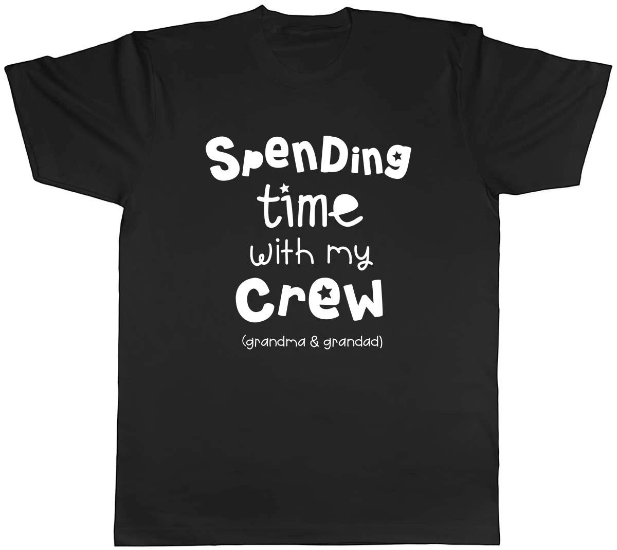 Spending Time with my Crew - Grandma and Grandad Mens Unisex T-Shirt Tee XXXXL