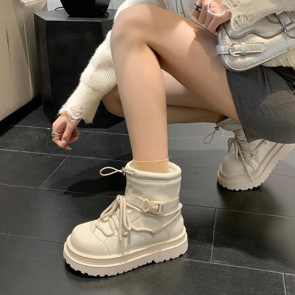 Stivali da Neve da Donna con Suola Spessa Nuovi Inverno con Scarpe di Cotone Spesso e Peluche Impermeabili e Antiscivolo Stivali da Donna Scarpe con Plateau