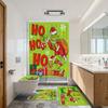 4 Christmas Bathroom Sets, Shower Curtain, - Carpet, Horse Cover And - U-shaped Bath Mat, Christmas Holiday Bathroom Decoration