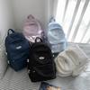 Trendy Solid Color Backpack Nylon Large Capacity Casual Daypack Multi-pocket Travel Rucksack