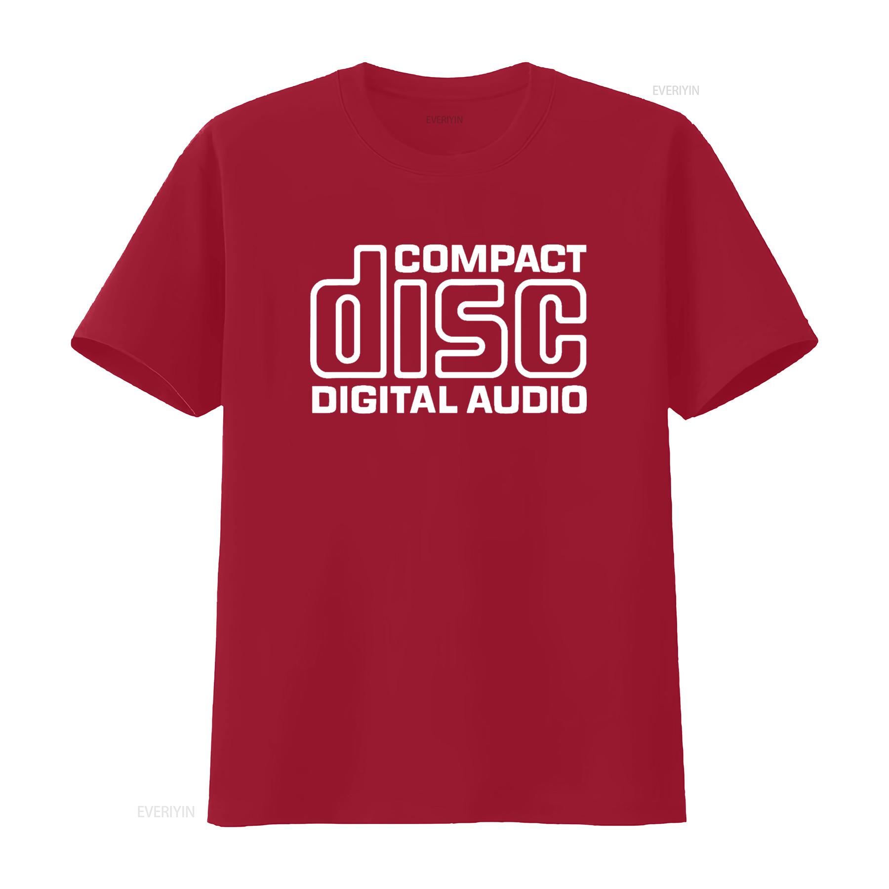 

CD Logo Compact Disc Digital Audio Retro 80s 90s Aesthetic T Shirt vintage Washed Soft graphic Slightly homme Unisex Breathable S