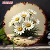 D Flat Round Sign Featuring a Whimsical D Flat Daisy Bouquet Perfect for Adding a Playful Rustic Touch To Your Home Gara