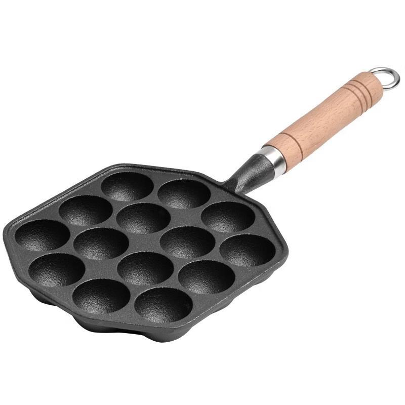 ZISIZ 14-Hole Cast Iron Takoyaki Pan Set (2-Pack)