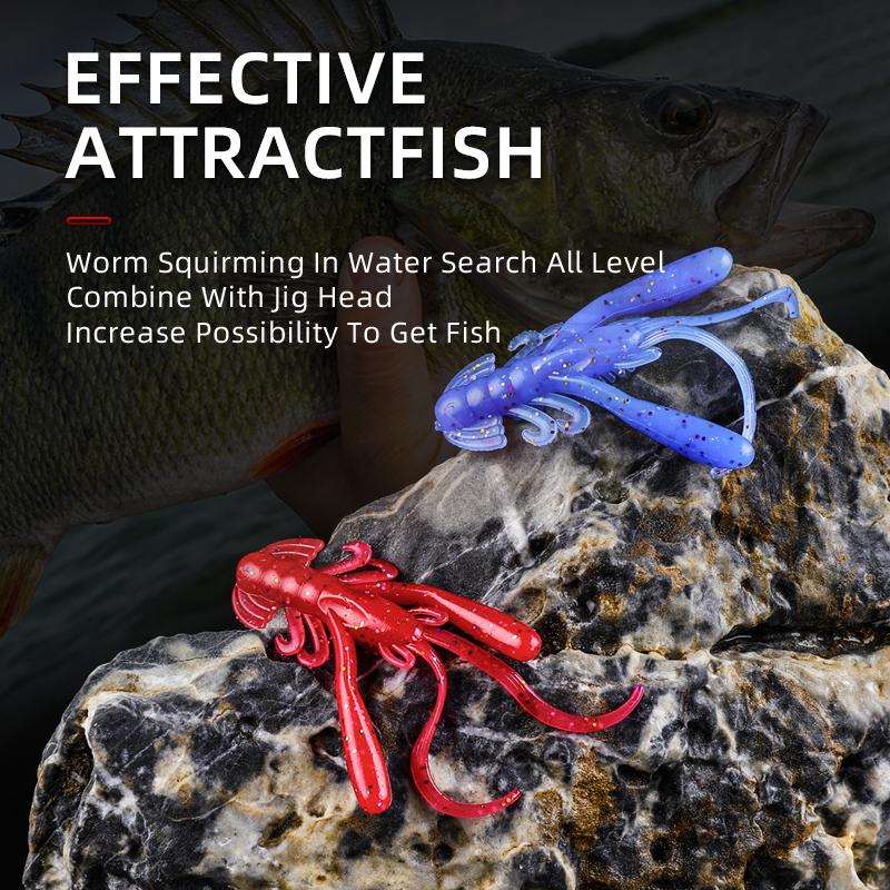 BEARKING 4cm 1,6g 15 teile/beutel Angeln Lockt Weicher Köder Garnelen Künstliche Köder Predator Tackle Jerkbaits Für Hecht Und Bass