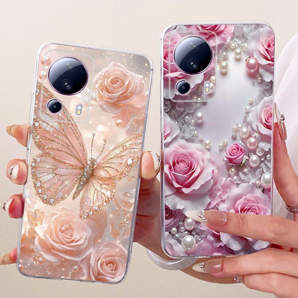For Xiaomi Civi 2 Clear Case Aesthetic Luxury Cute Fashion Butterfly Funny Painted Funda For Xiaomi Civi2 Casing 2209129SC