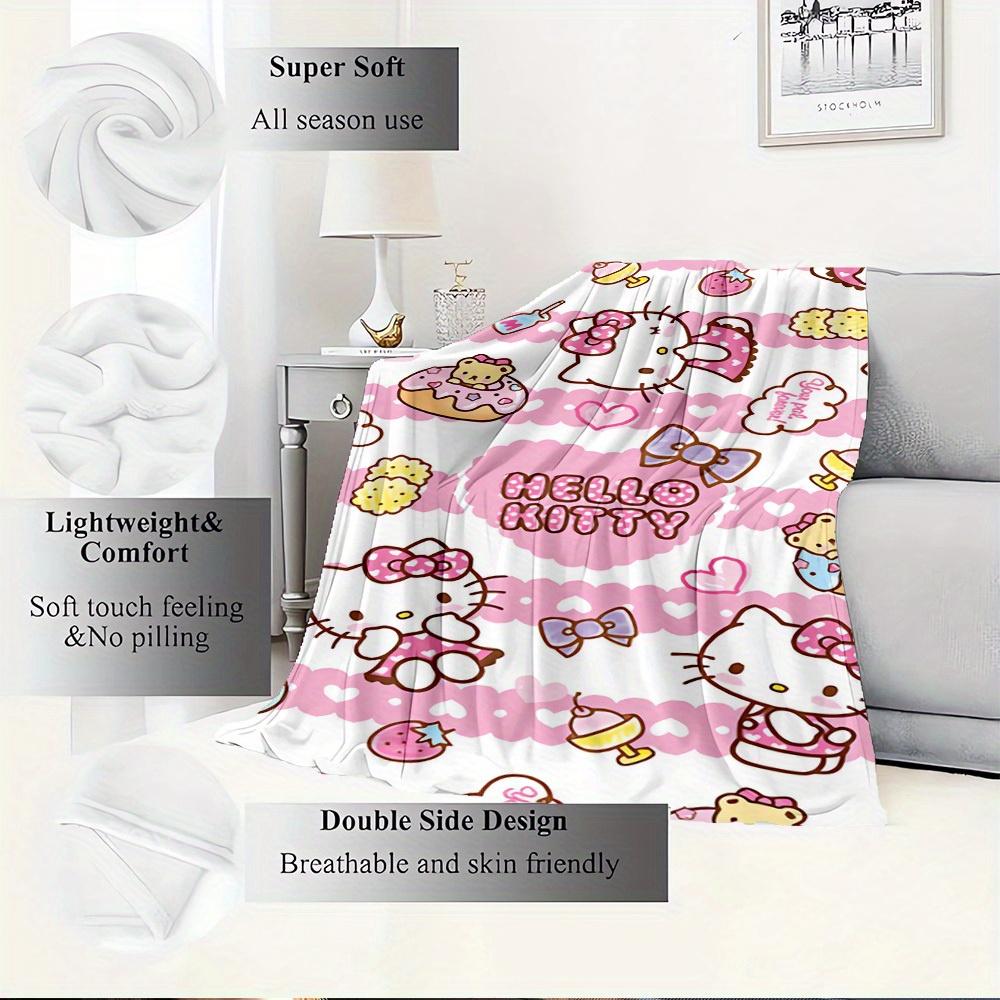 1pc Hello Kitty Themed Home Decoration Blanket - Seasonal Universal Cozy Washable Gift for All Ages, Suitable for All Families, Available In