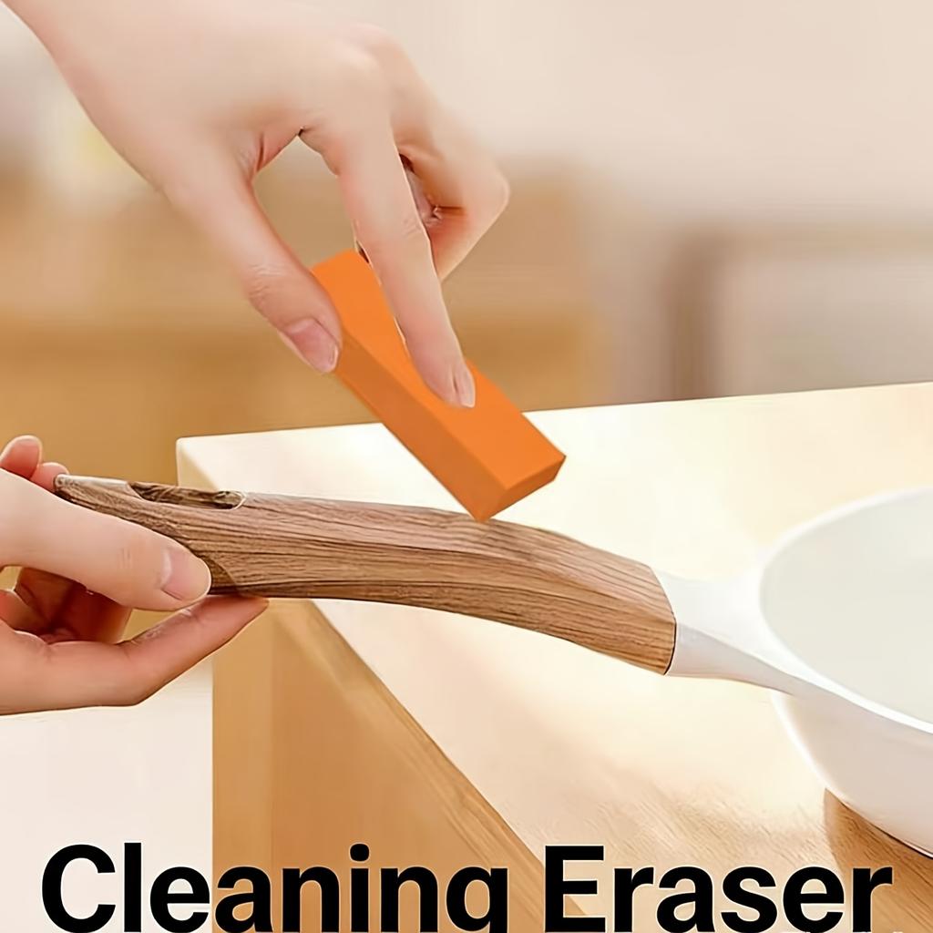 3PCS Magic Cleaning Erasers, Safe Scrubbing Tools for Stain Rust Removal, Bathroom Glass Kitchen Pots Cleaner Pad