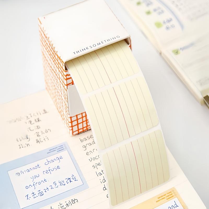 1Pc Small Paper Box Pull-out Sticky Sticky Note with Strong Horizontal Line, Pull-out Detachable Sticky Note Paper, Simple