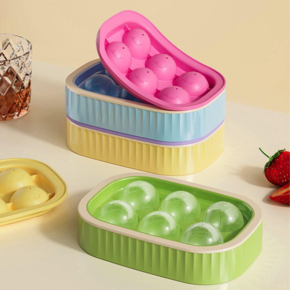 2PCS Silicone Refrigerator Ice Ball Mold Dust Lid Ice Sphere Mold Bar Ice Ball Maker  Easy To Demold