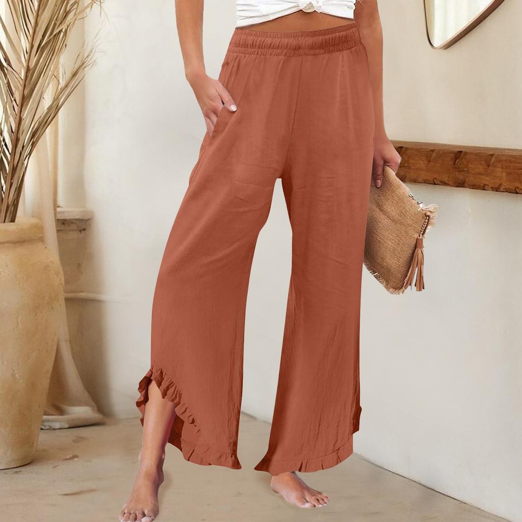 Women's Pants  With Pockets Business Work Casual Trousers Lightweight Caual Loose Trousers