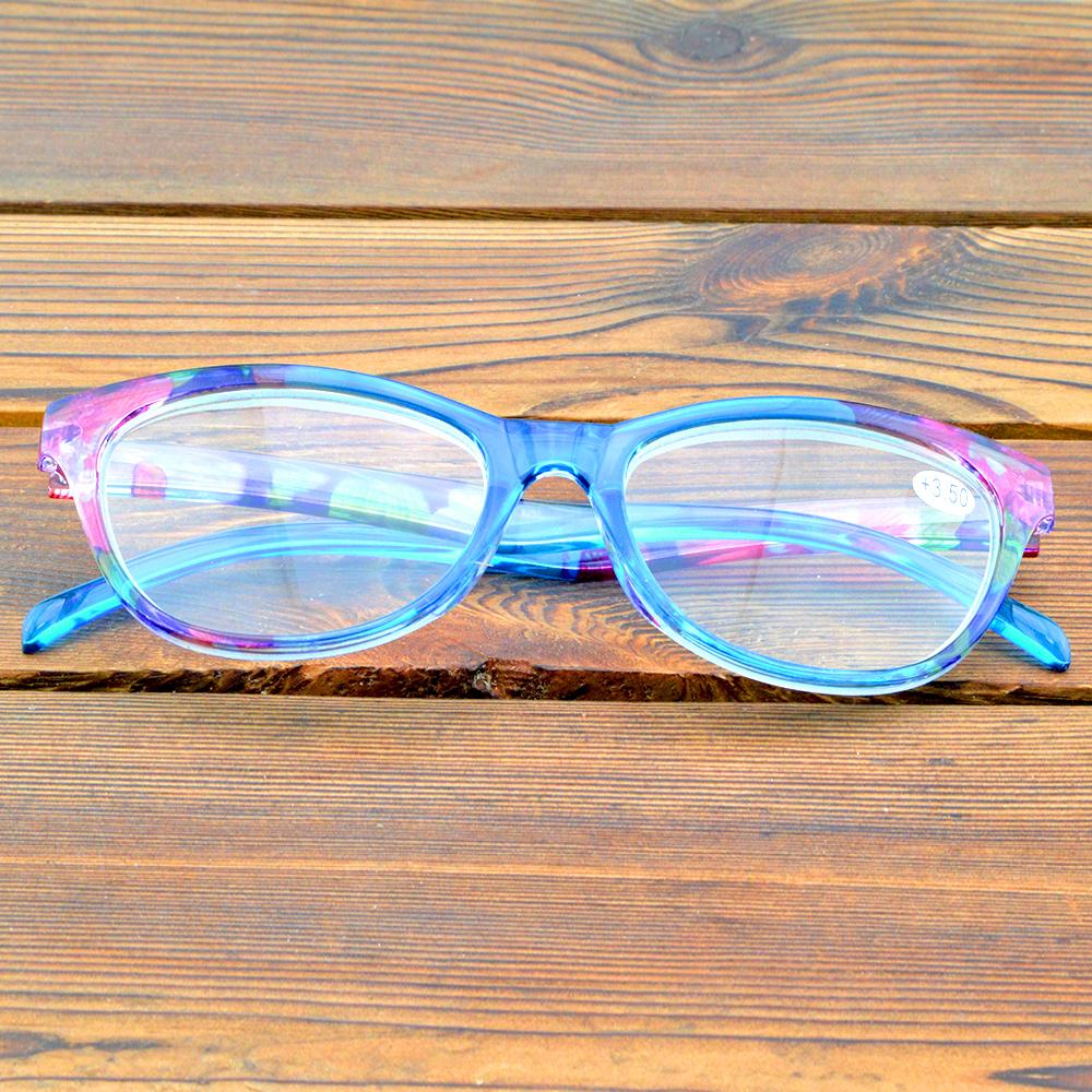 Lunettes de lecture de mode à monture complète rétro faites à la main avec monture ronde à fleurs bleues multicouches +0.75 à +4