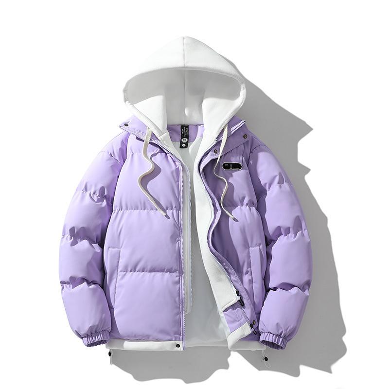 Men Hooded Thick Warm Colorful Bubble