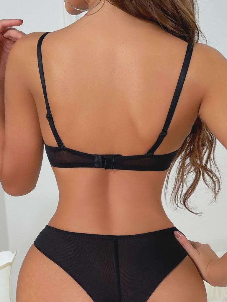 Französische Spitze Wabenmuster Ultra-Dünnes BH-Set für Alle Größen