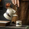 Berg und Fluss Hebebalken Kanne Kung Fu Tee Set Keramische Teetasse mit Teeleck Firmengeschenkbox