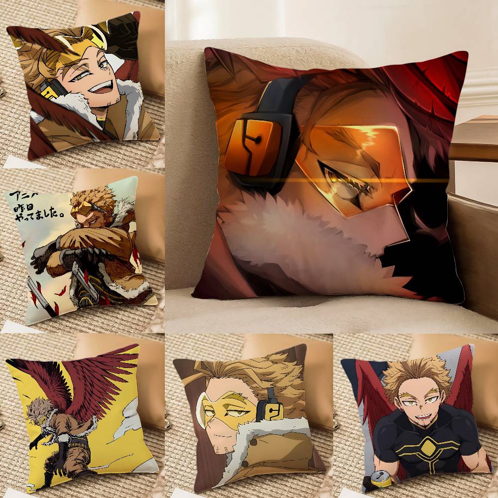 Anime M-My Hero A-Academia H-Hawks Pillow Case Anti-dustmite Invisible zipper Sofa Bed
