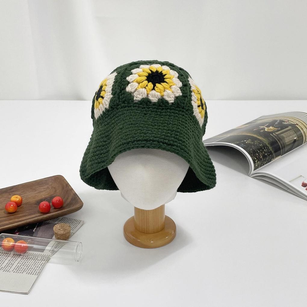 Women's and Men's Daily Flower Crochet Bucket Hat
