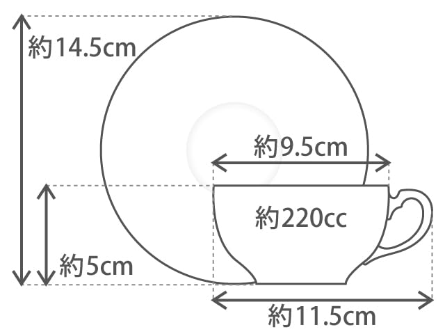 Okura Touen "Rose" Cup & Saucer, Coffee/Tea, Approx. 220cc, Made in Japan, 89C/5191