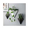 Greeny Shelf Plant Pots Glazed Decorative Ceramic Hanging Wall Planter In White and Black for Home Garden and Balcony