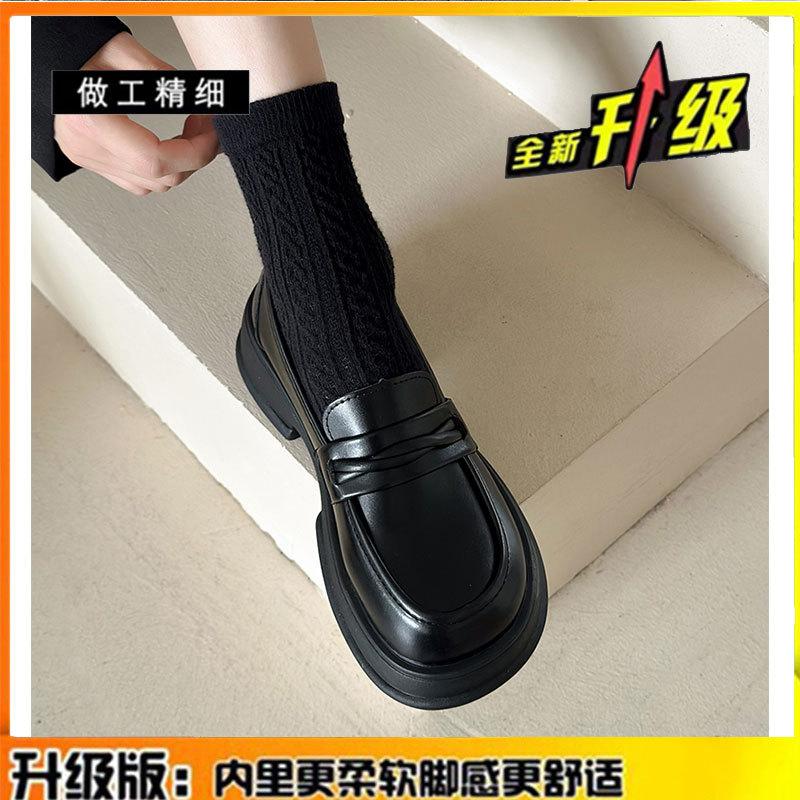 

Натуральная кожа, британский стиль, маленькие кожаные туфли, женская обувь, весна-лето 2025, новые модели с юбками, на платформе и мокасины с одной педалью jk 35