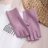 Velvet Half-Finger Heat-Locking Warm Gloves for Typing - Windproof, Coldproof, Ideal for Office.