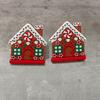 1/2Pcs Gingerbread House Shape Christmas Button Covers Reusable Easy to Install Closet Dresser Pulls Christmas Knob Covers