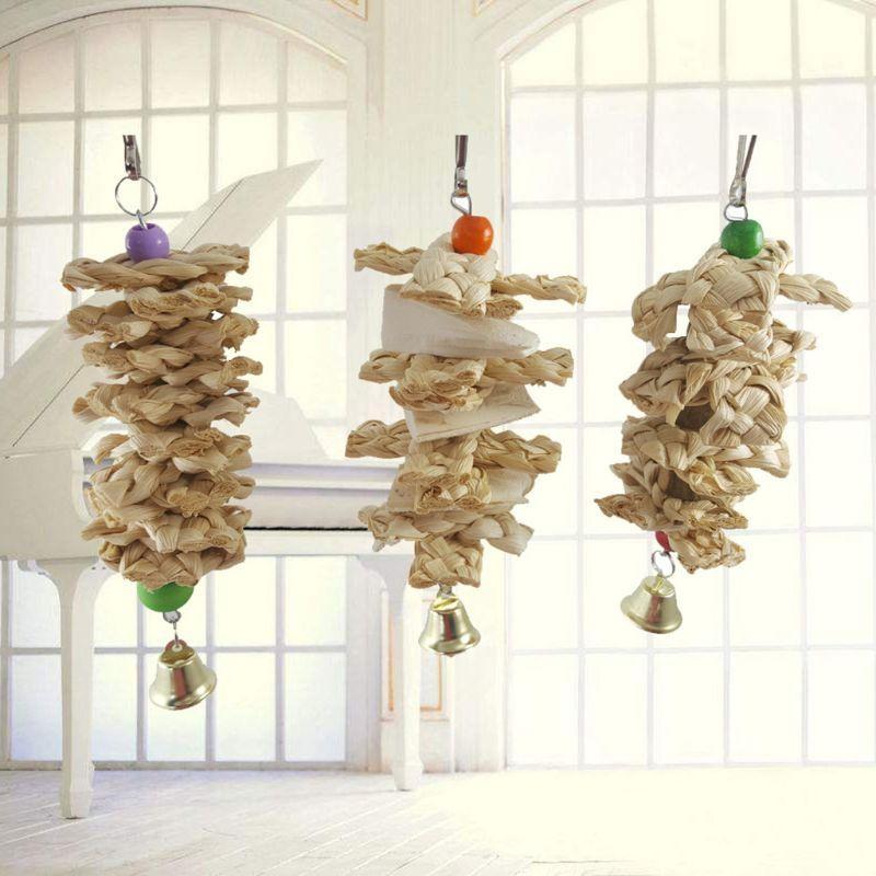 Pet Parrot Birds Natural Grass Woven Cuttlebone for Pet Parrot Macaw