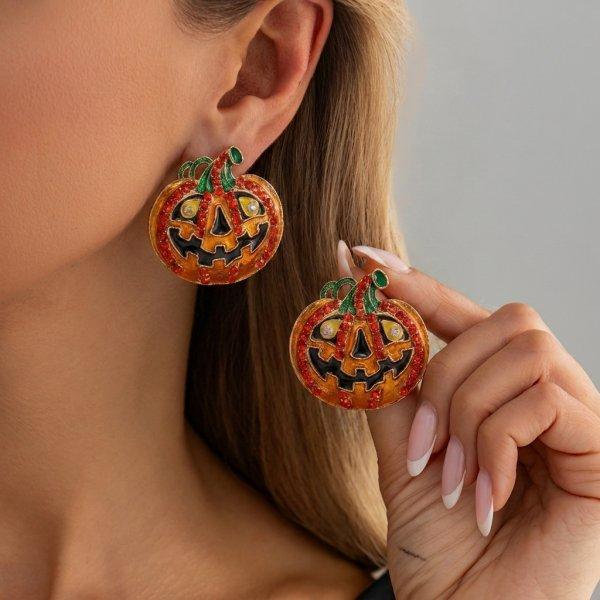 Cute Halloween Dangle Earrings for Women Cartoon Ghost Pumpkin Star Asymmetrical Long Tassel Earrings Party Statement Jewelry